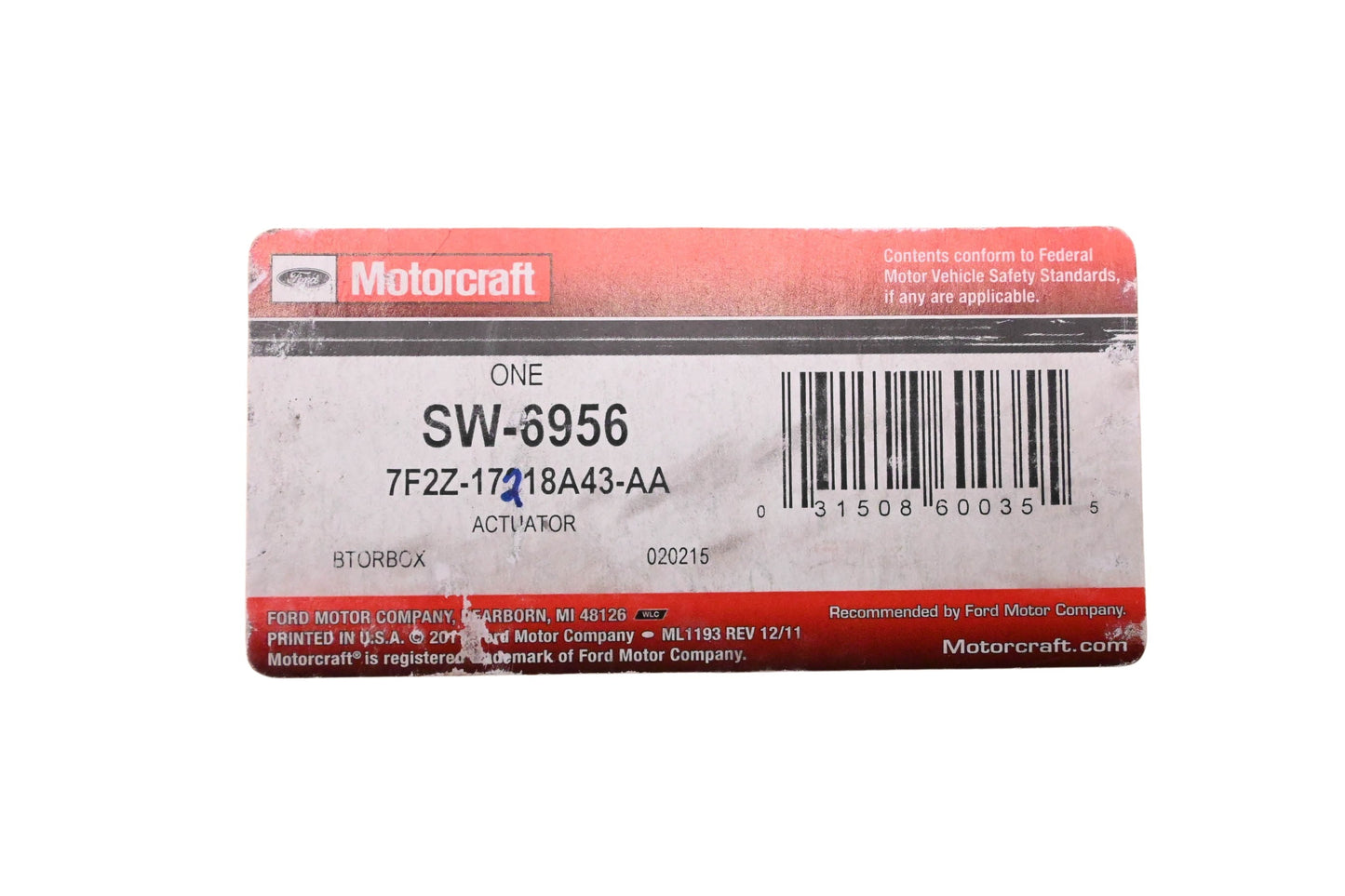 New OEM Motorcraft SW-6956, 7F2Z-17218A43-AA Door Lock Actuator Assembly NOS