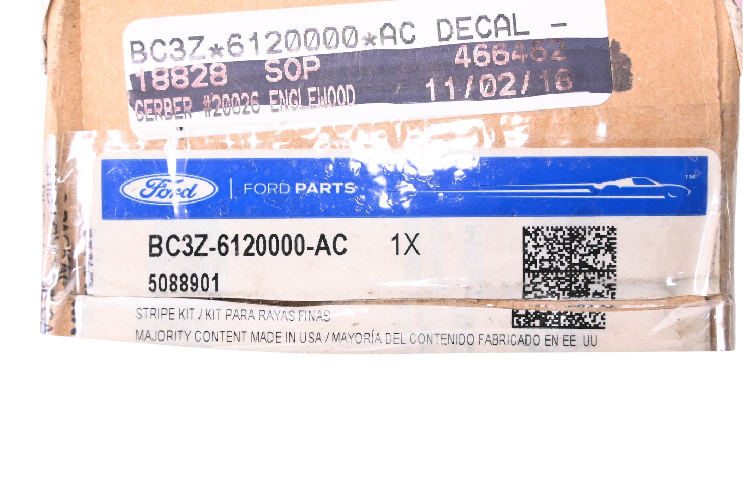 New OEM Ford BC3Z-6120000-AC, 5088901 Body Stripe Decal Kit NOS