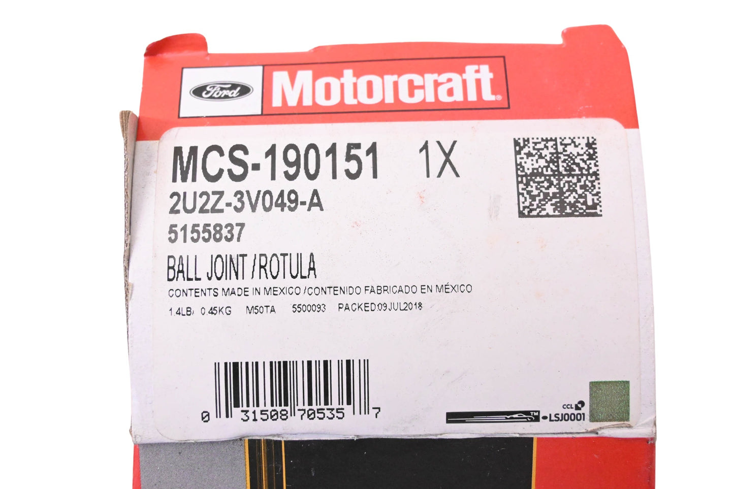 New OEM Motorcraft MCS-190151, 2U2Z-3V049-A, 5155837 Suspension Ball Joint Assembly Kit NOS