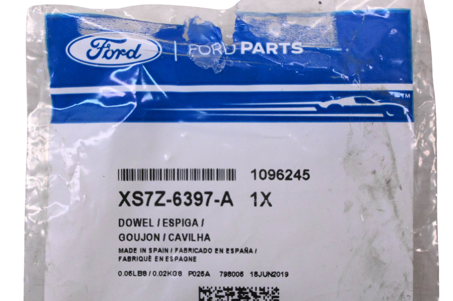 New OEM Ford XS7Z-6397-A, 1096245 Dowel NOS