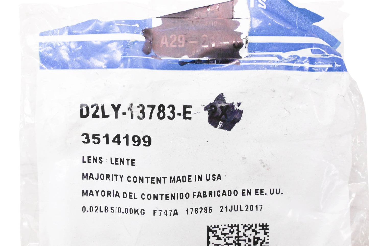 New OEM Ford D2LY-13783-E, 3514199 Overhead Celling Dome Light Lens NOS