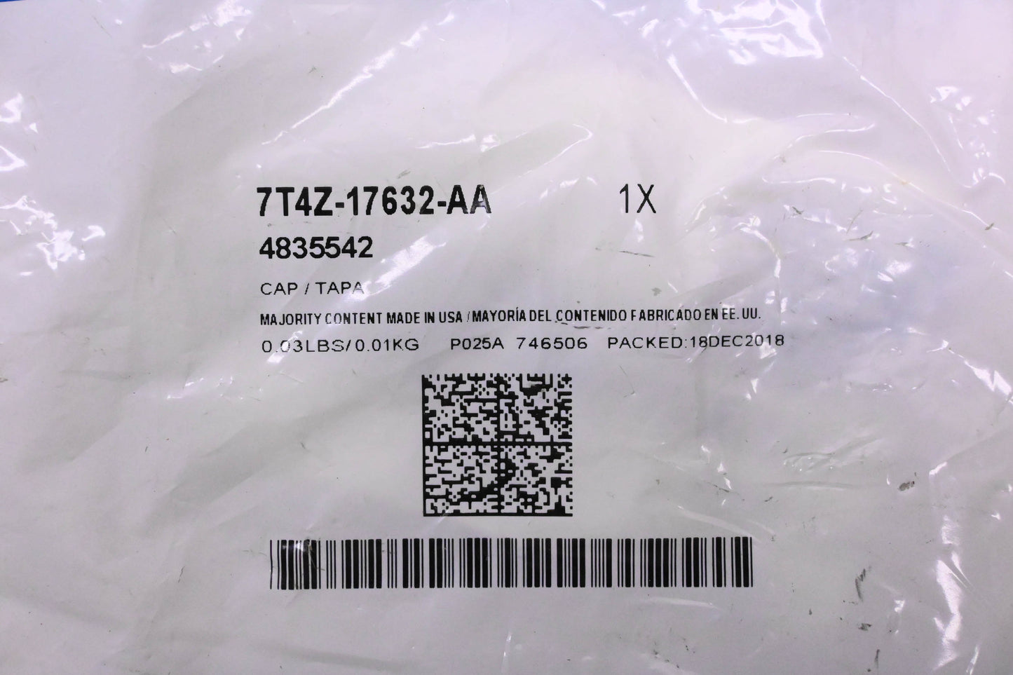 New OEM Ford 7T4Z-17632-AA, 4835542 Windshield Washer Reservoir Cap NOS