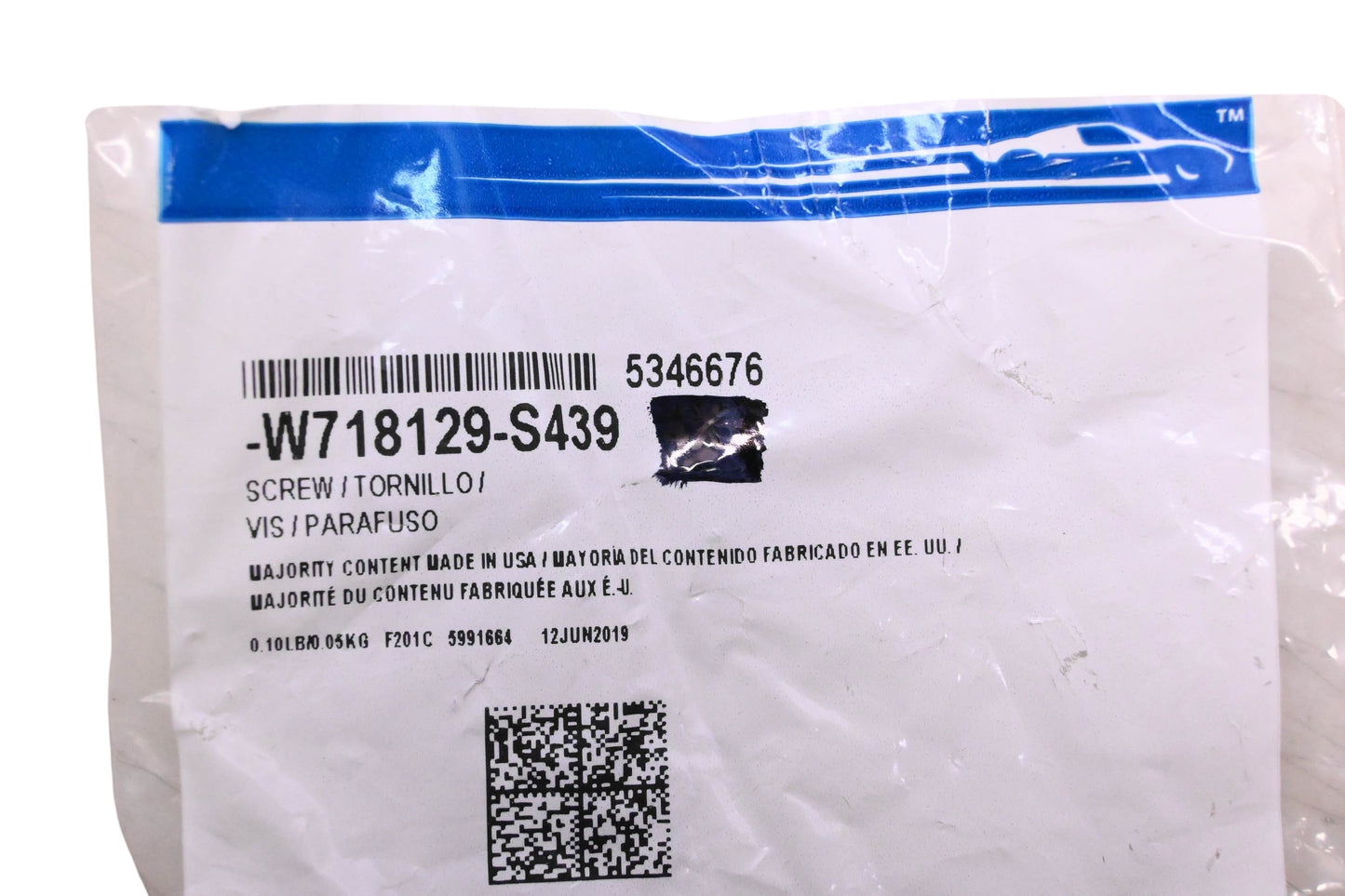 New OEM Ford W718129-S439, 5346676 Screw & Washer Assembly NOS