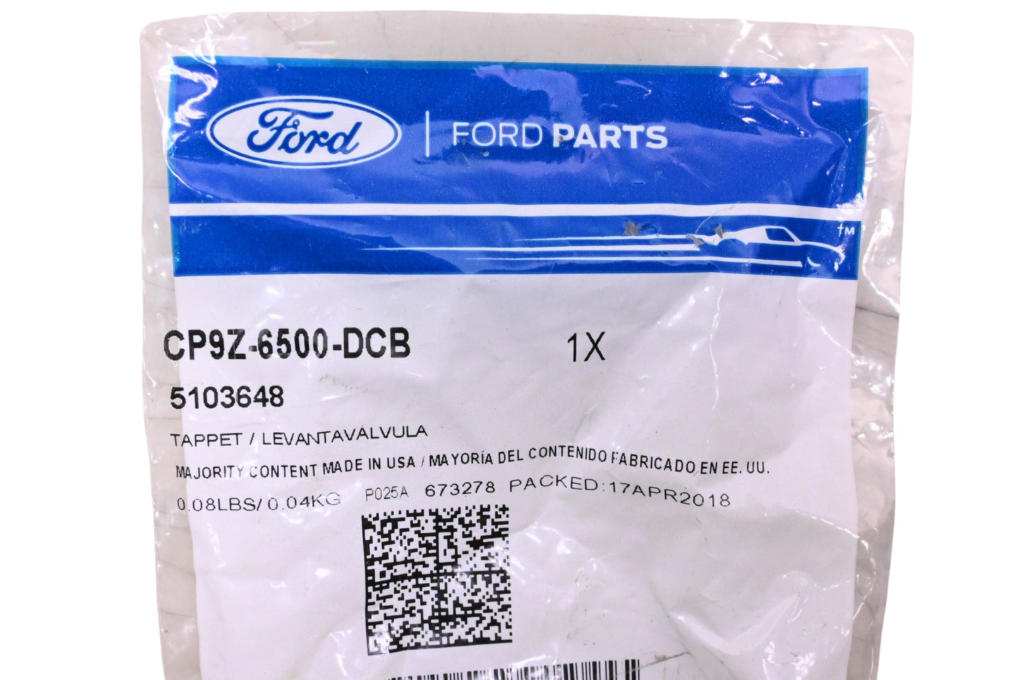 New OEM Ford CP9Z-6500-DCB, 5103648 Engine Camshaft Follower/ Tappet NOS