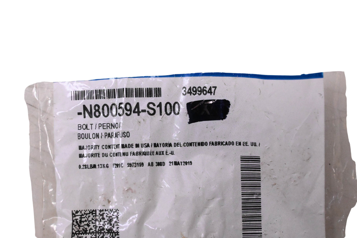 New OEM Ford N800594-S100, 3499647 Coupling Bolt NOS