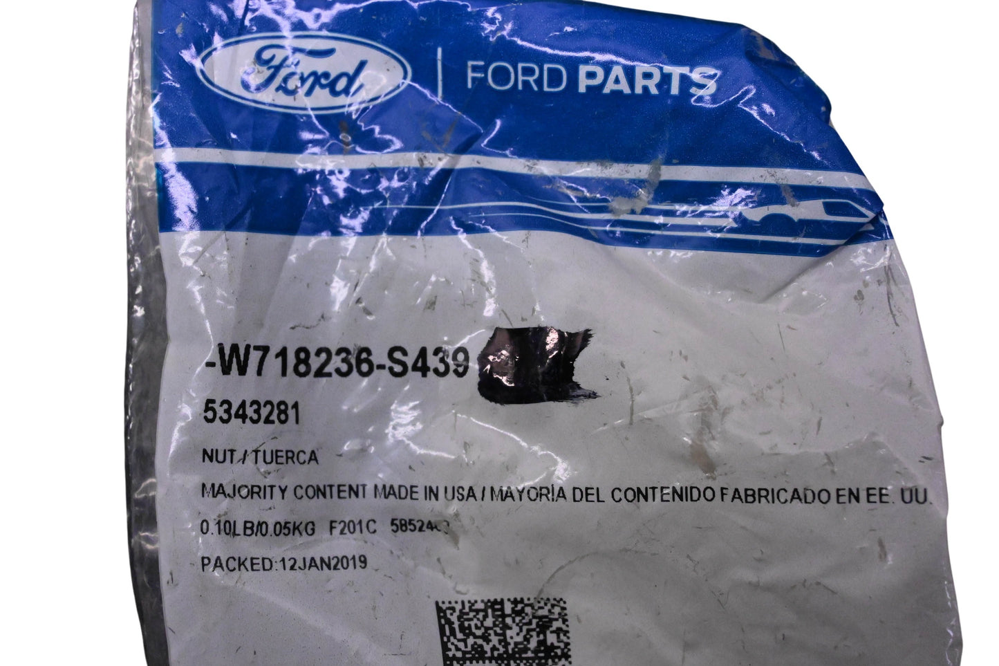 New OEM Ford W718236-S439, 5343281 Rear Fender Panel Mount Bolt Nut NOS