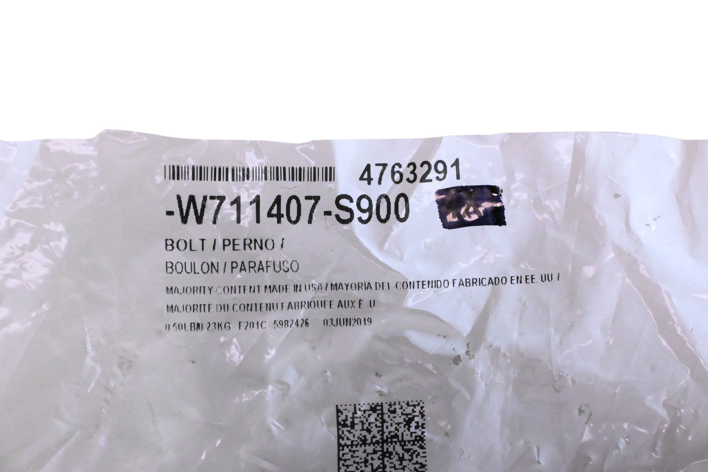 New OEM Ford W711407-S900, 4763291 Bolt NOS