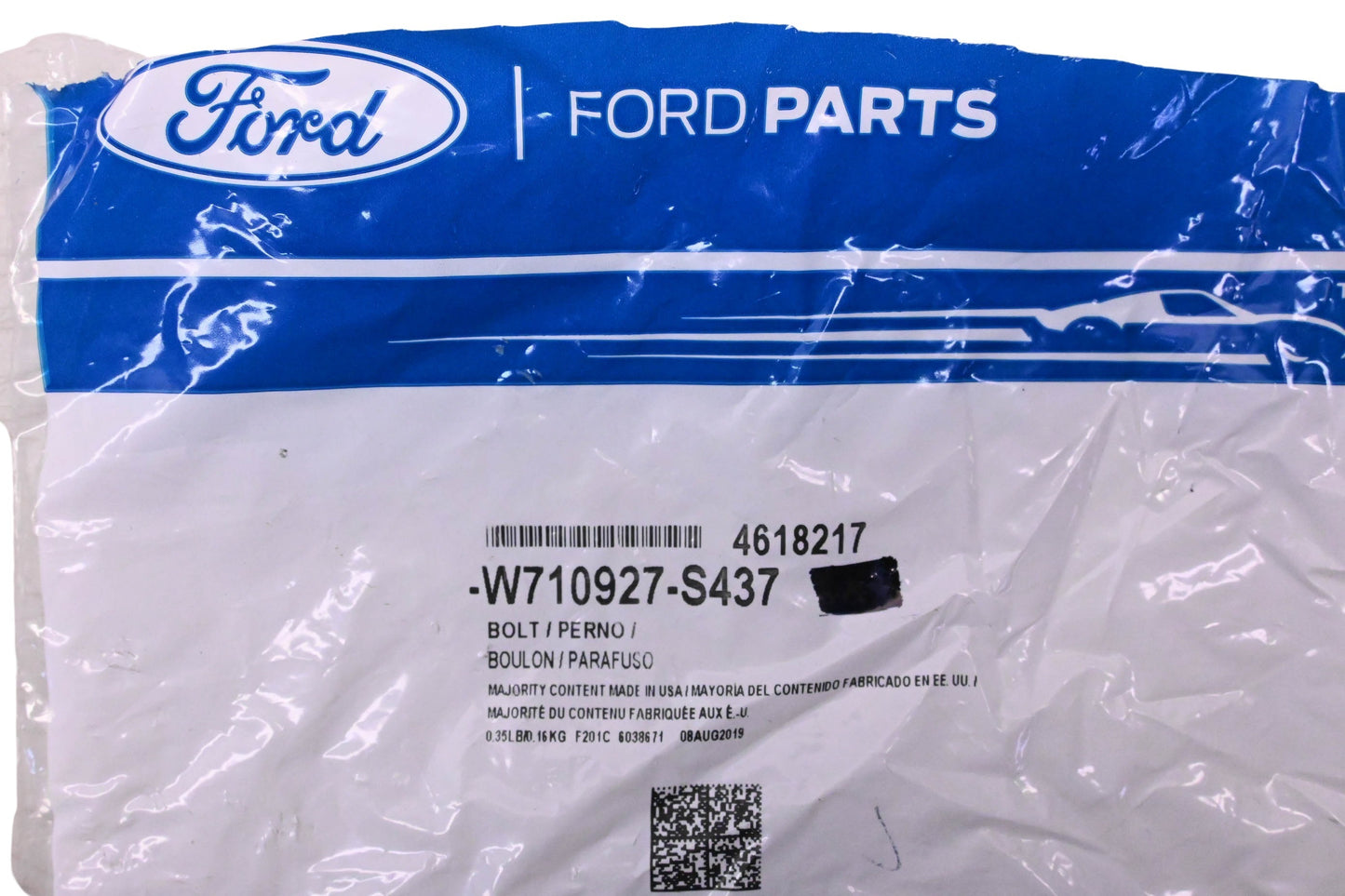 New OEM Ford W710927-S437, 4618217 Power Steering Pump Mount Bolt NOS