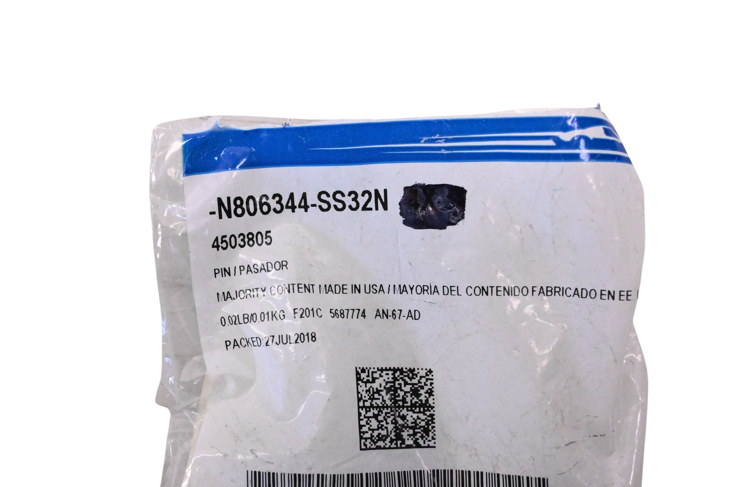 New OEM Ford N806344-SS32N, 4503805 Locking Pin NOS