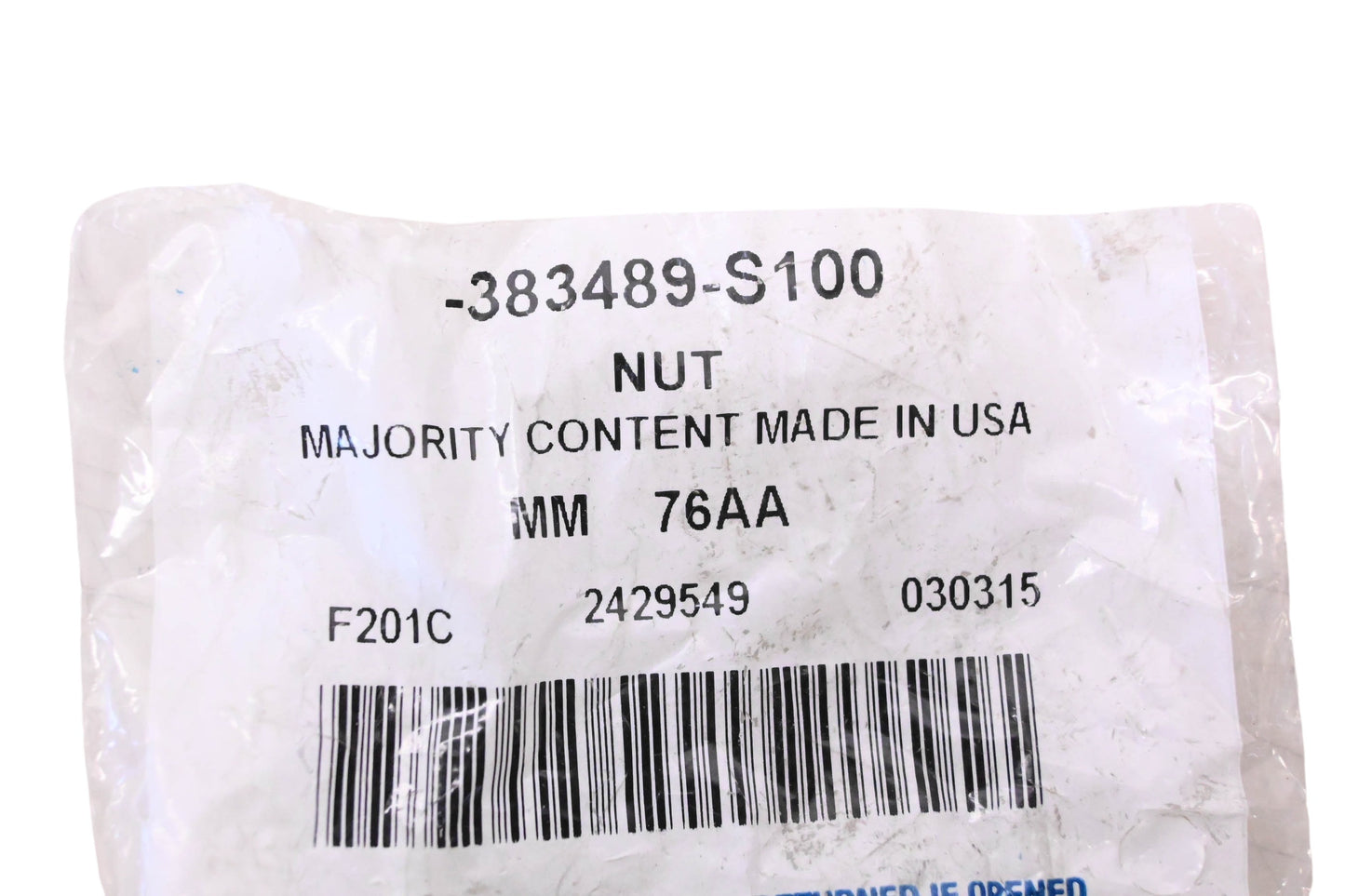 New OEM Ford 383489-S100 Suspension Lock Nut NOS