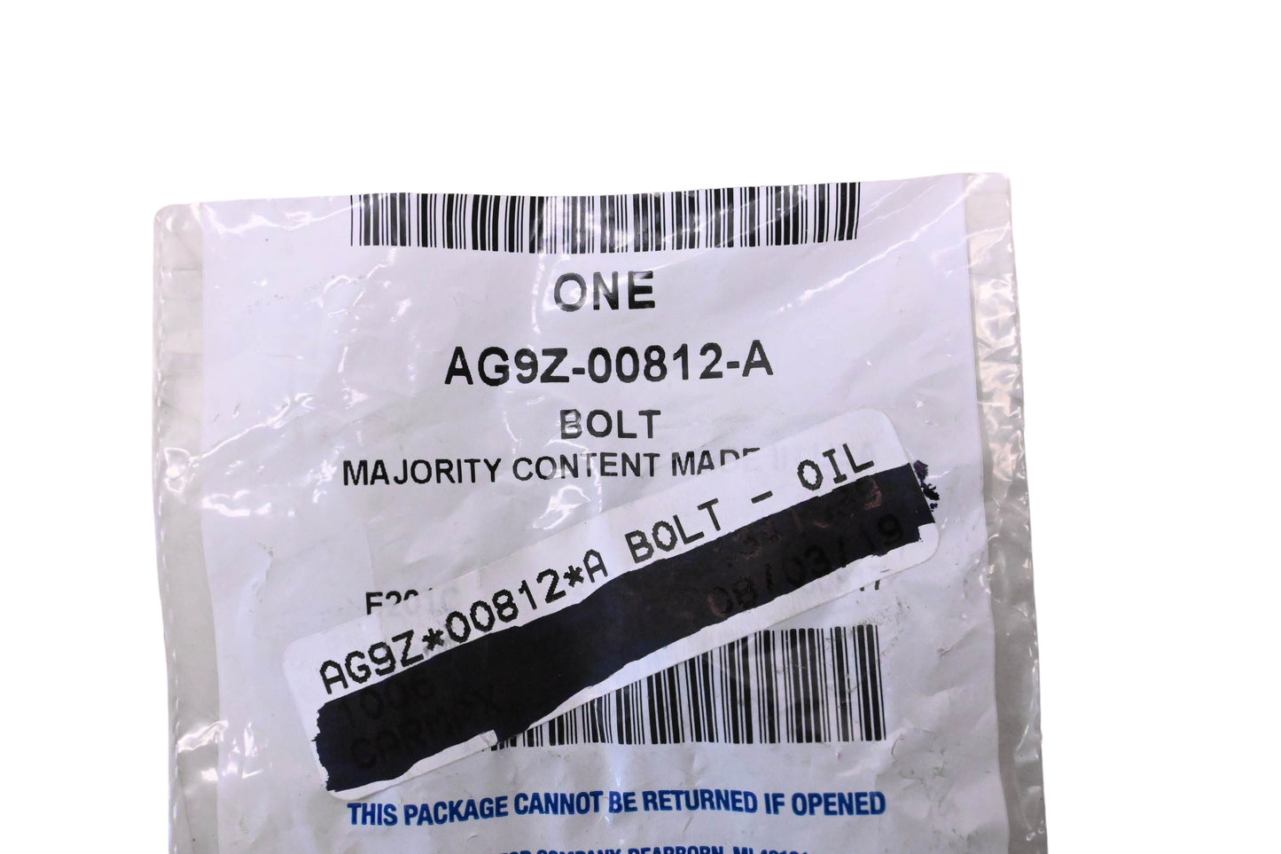 New OEM Ford AG9Z-00812-A Bolt NOS