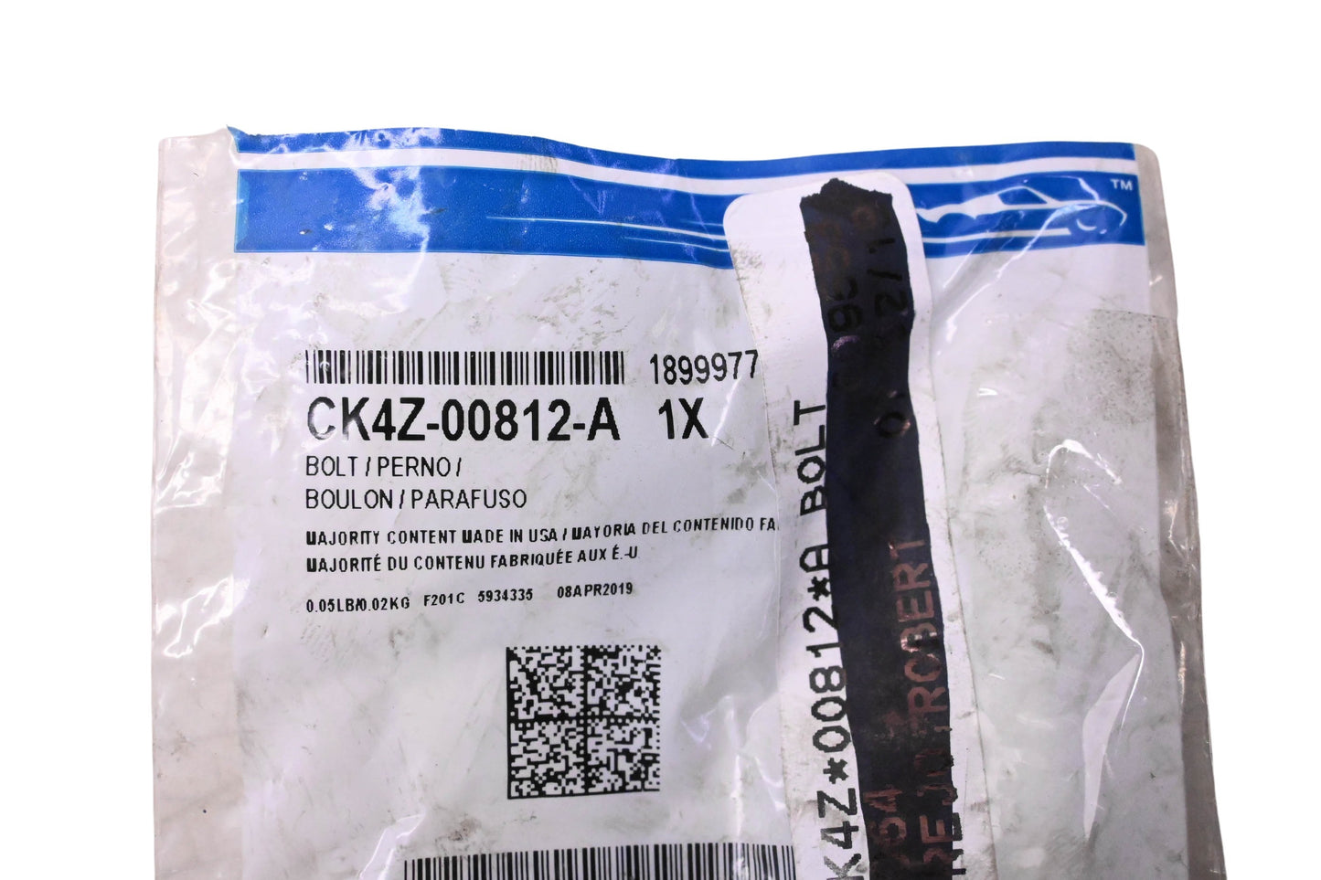 New OEM Ford CK4Z-00812-A, 1899977 Bolt NOS