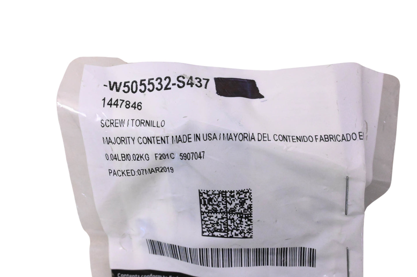 New OEM Ford W505532-S437, 1447846 Oil Outlet Tube Screw NOS