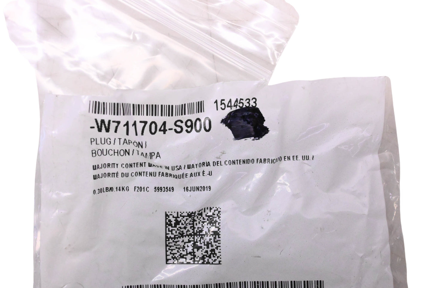 New OEM Ford W711704-S900, 1544533 Pipe Thread Plugs Qty 2 NOS