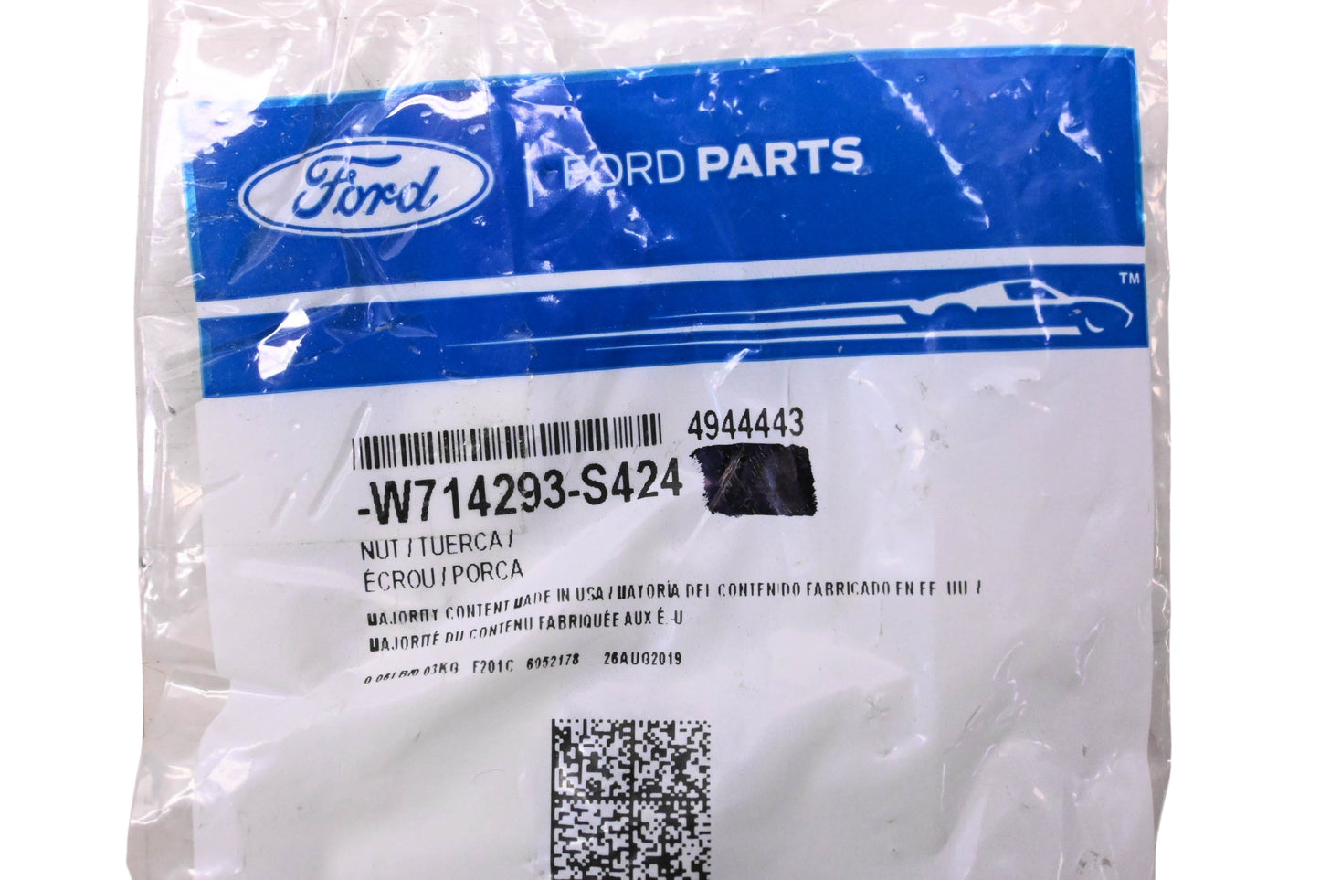 New OEM Ford W714293-S424, 4944443 Bracket Nut NOS