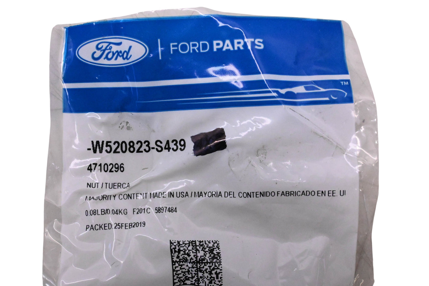 New OEM Ford W520823-S439, 4710296 Front Bumper Mount Plate U-Nuts NOS