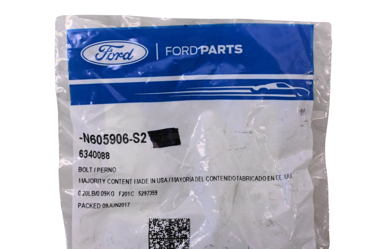 New OEM Ford N605906-S2, 6340088 Rear Shock Mounting Bolt NOS