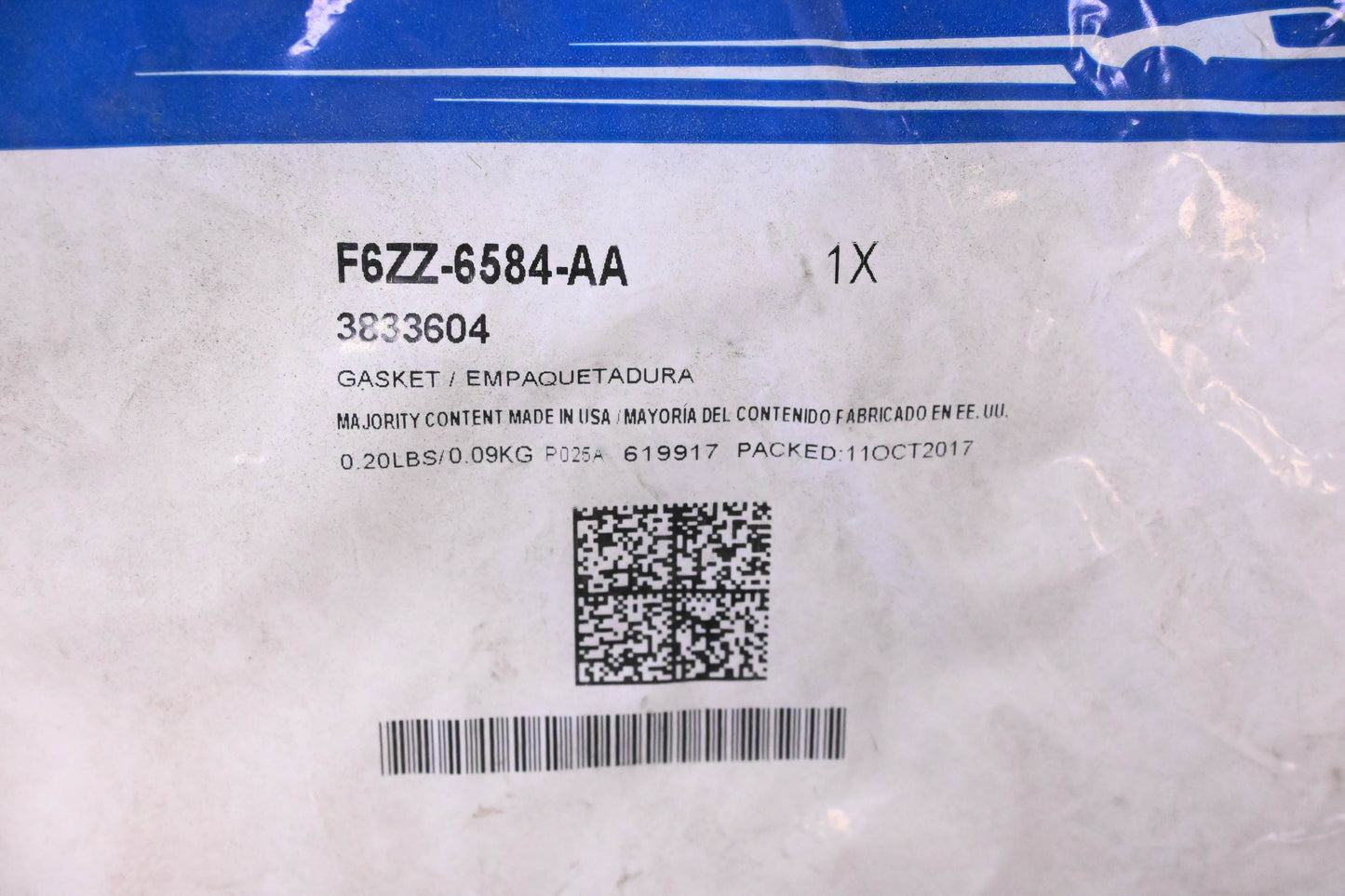 New OEM Ford F6ZZ-6584-AA, 3833604 Valve Rocker Arm Cover Gasket NOS