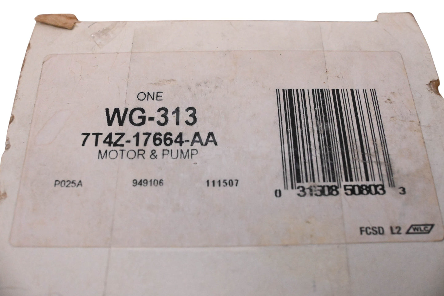 New OEM Motorcraft WG-313, 7T4Z-17664-AA Windshield Washer Motor Assembly NOS