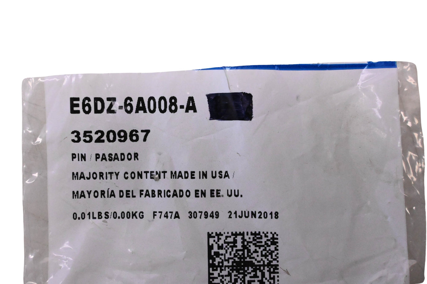 New OEM Ford E6DZ-6A008-A, 3520967 Dowel Pin NOS
