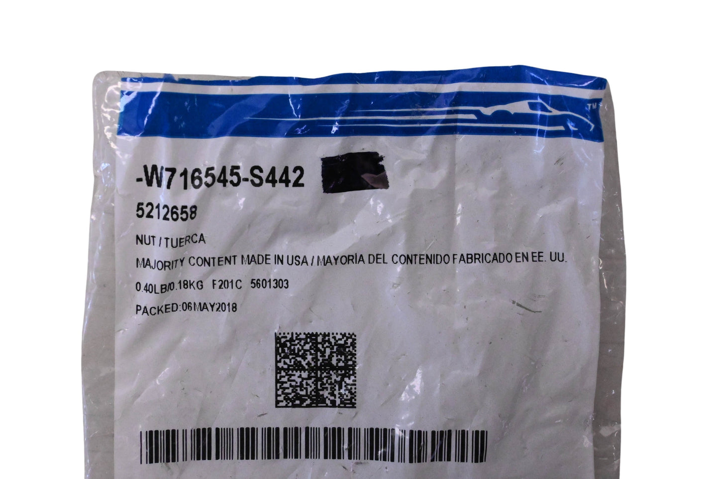 New OEM Ford W716545-S442, 5212658 Mount Plate Retainer Nut NOS