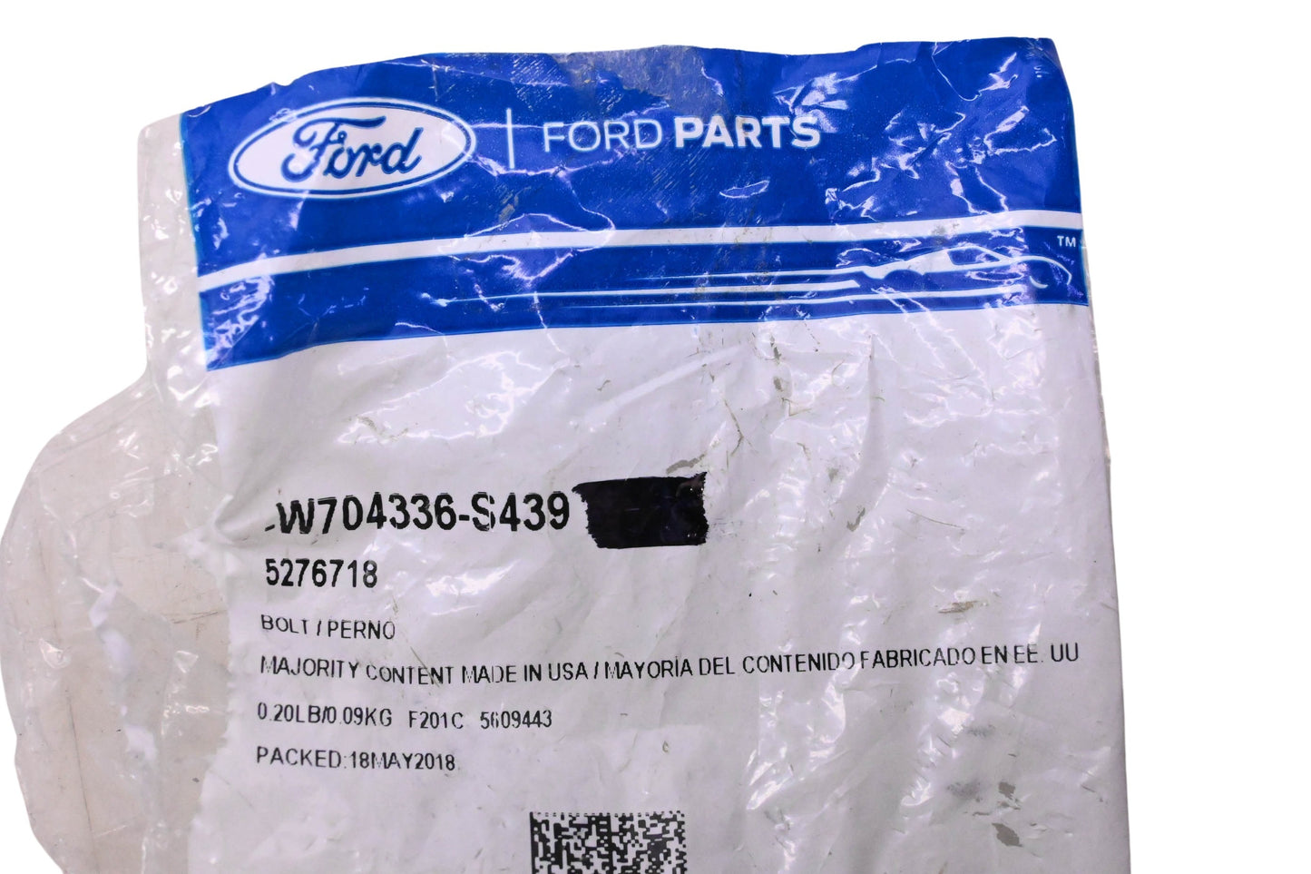 New OEM Ford W704336-S439, 5276718 Lower Bracket Bolt NOS