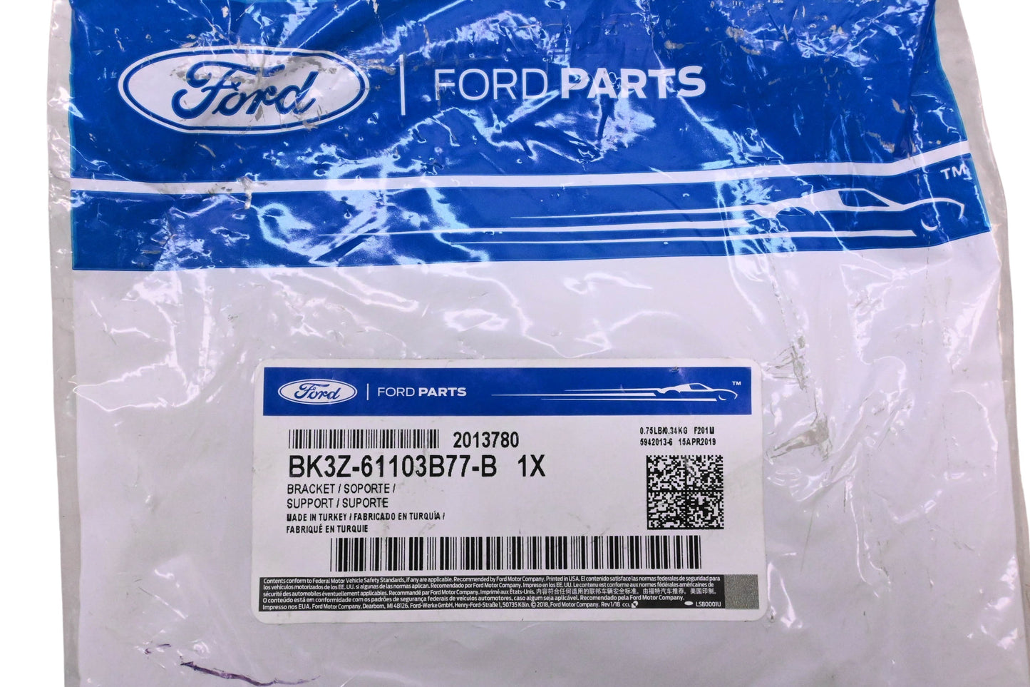 New OEM Ford BK3Z-61103B77-B, 2013780 Rear Body Panel Support Bracket NOS