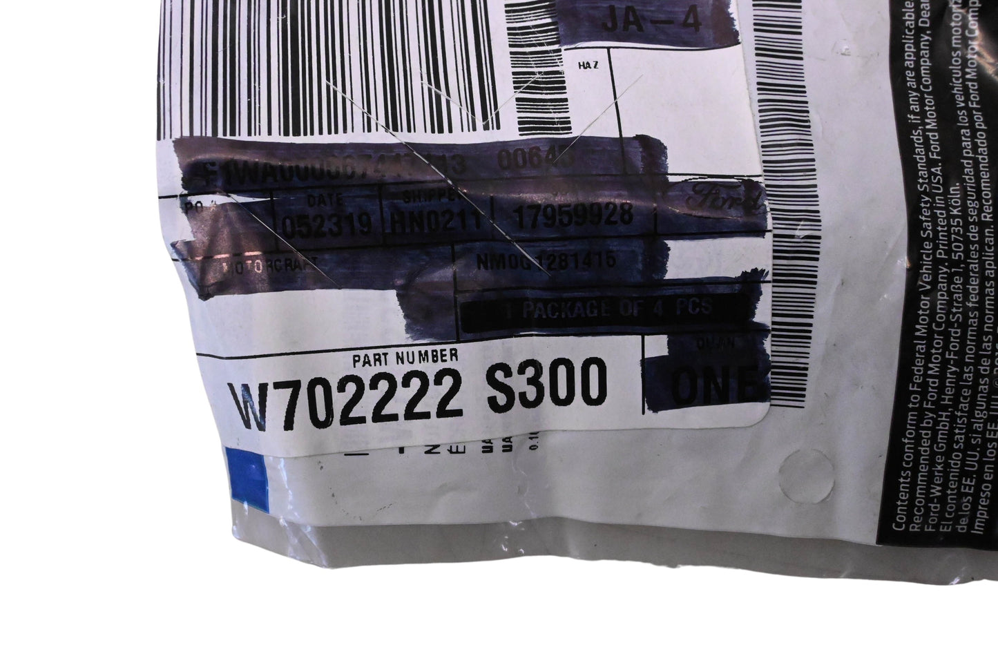 New OEM Ford W702222-S300 Special Nut NOS