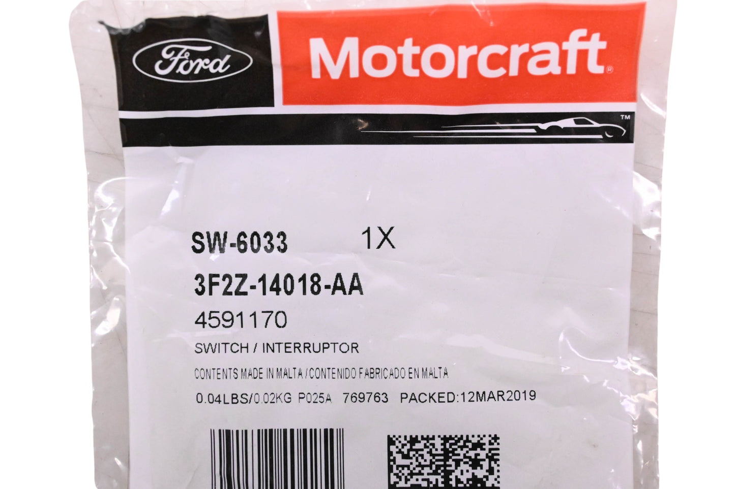 New OEM Motorcraft SW-6033, 3F2Z-14018-AA, 4591170 Door Jamb Switch Assembly NOS