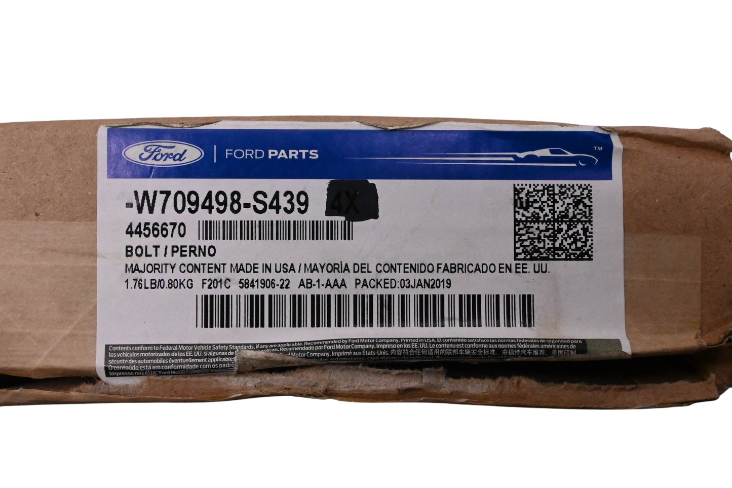 New OEM Ford W709498-S439, 4456670 Mount Bracket Bolt Assembly NOS