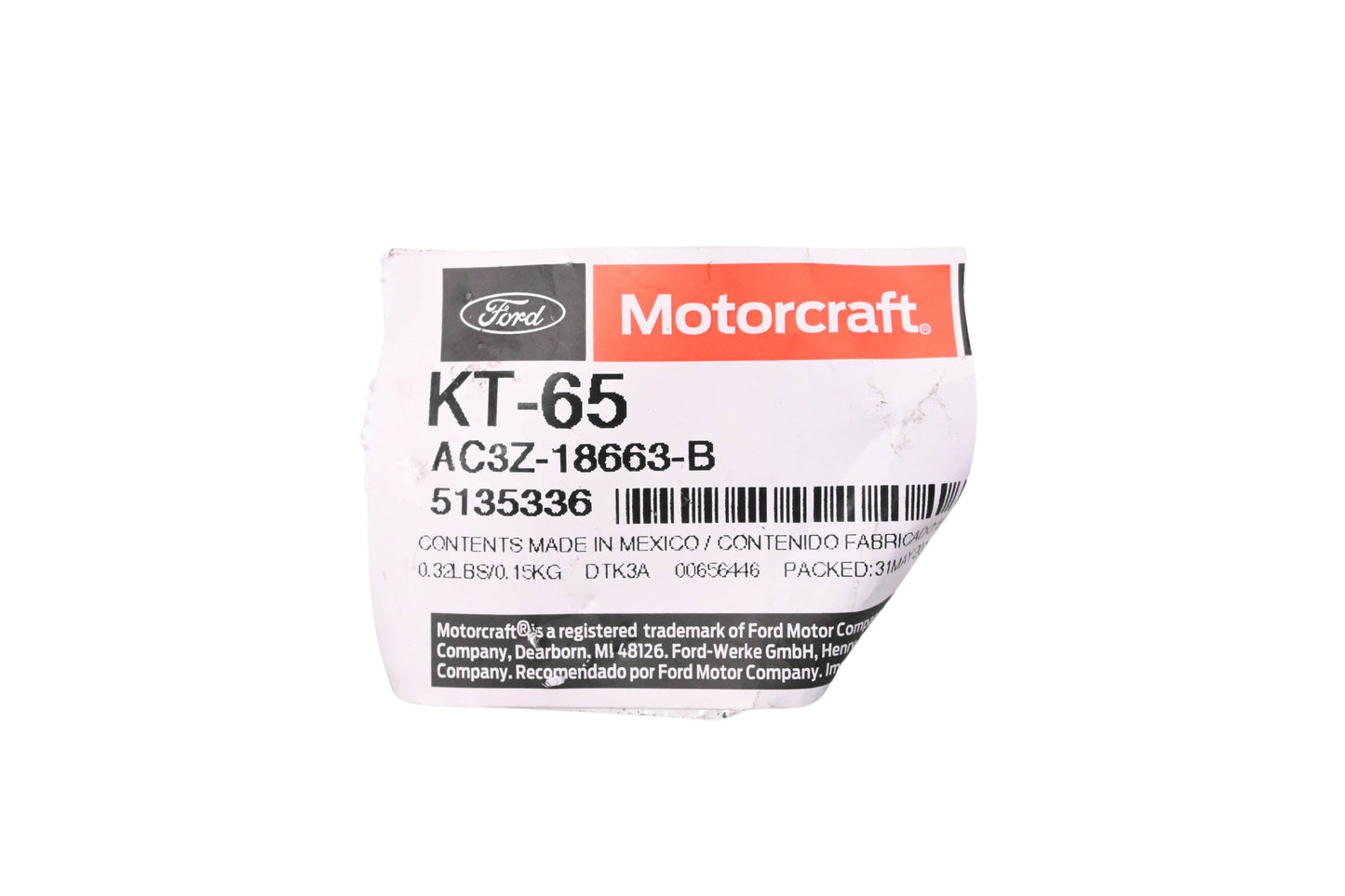New OEM Motorcraft KT-65, AC3Z-18663-B, 5135336 Water Heater Tube NOS