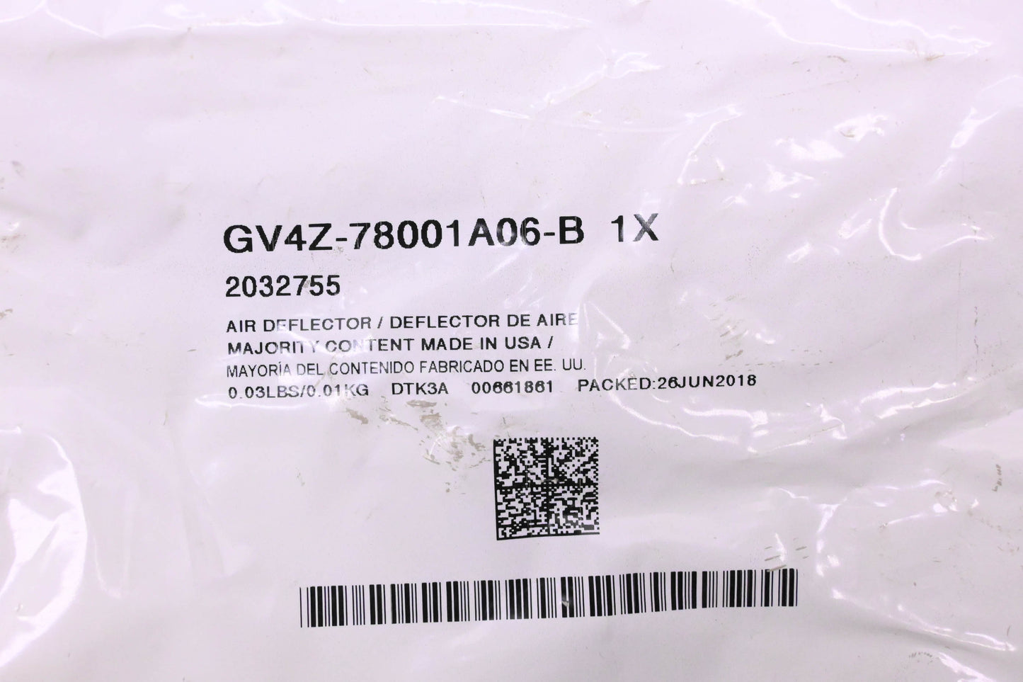 New OEM Ford GV4Z-78001A06-B, 2032755 Left Side Air Deflector Shield Assembly NOS