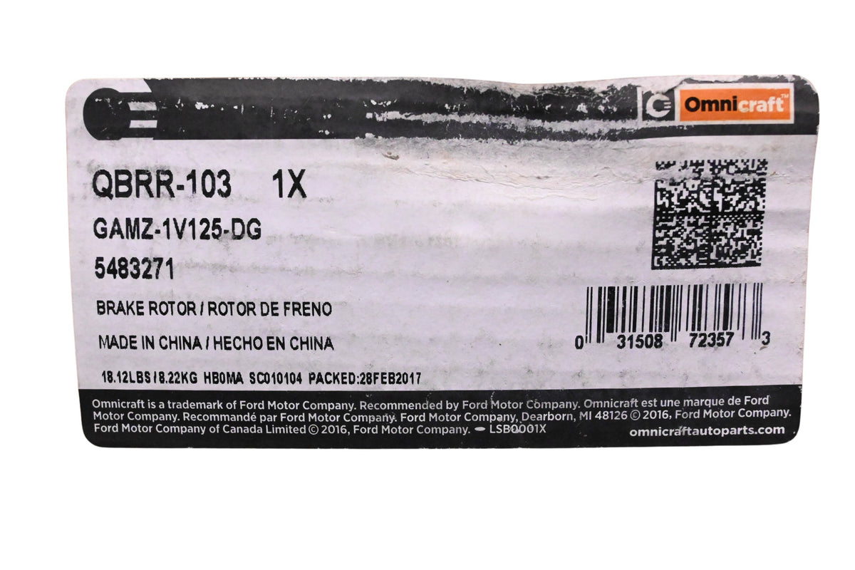 Omnicraft QBRR-103, GAMZ-1V125-DG, 5483271 Rear Disc Break Rotor Assembly NOS