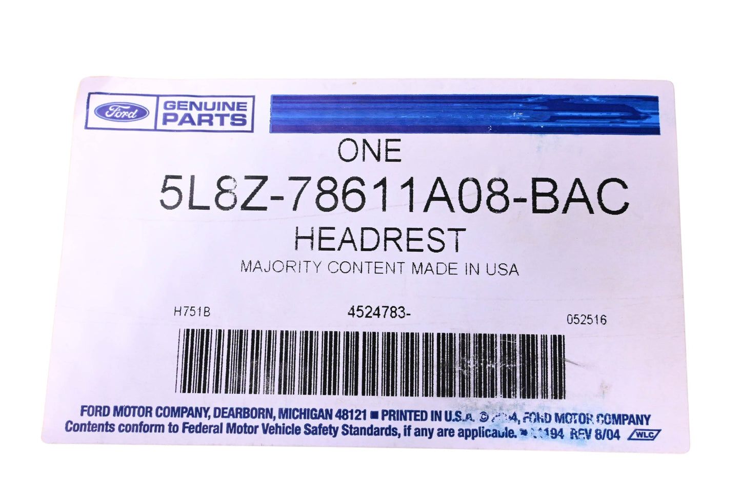 New OEM Ford 5L8Z-78611A08-BAC Head Rest Assembly NOS