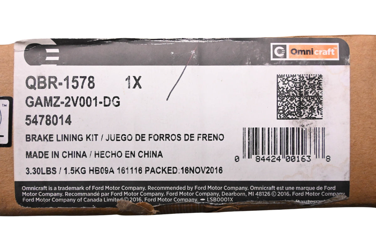 Omnicraft QBR-1578, GAMZ-2V001-DG, 5478014 Front Disc Brake Pad Kit NOS
