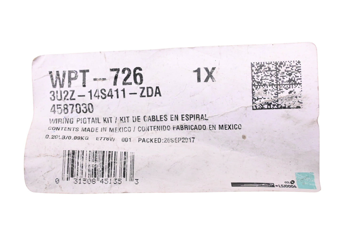 New OEM Motorcraft WPT-726, 3U2Z-14S411-ZDA, 4587030 HVAC Blower Motor Resistor Connector Assembly Kit NOS