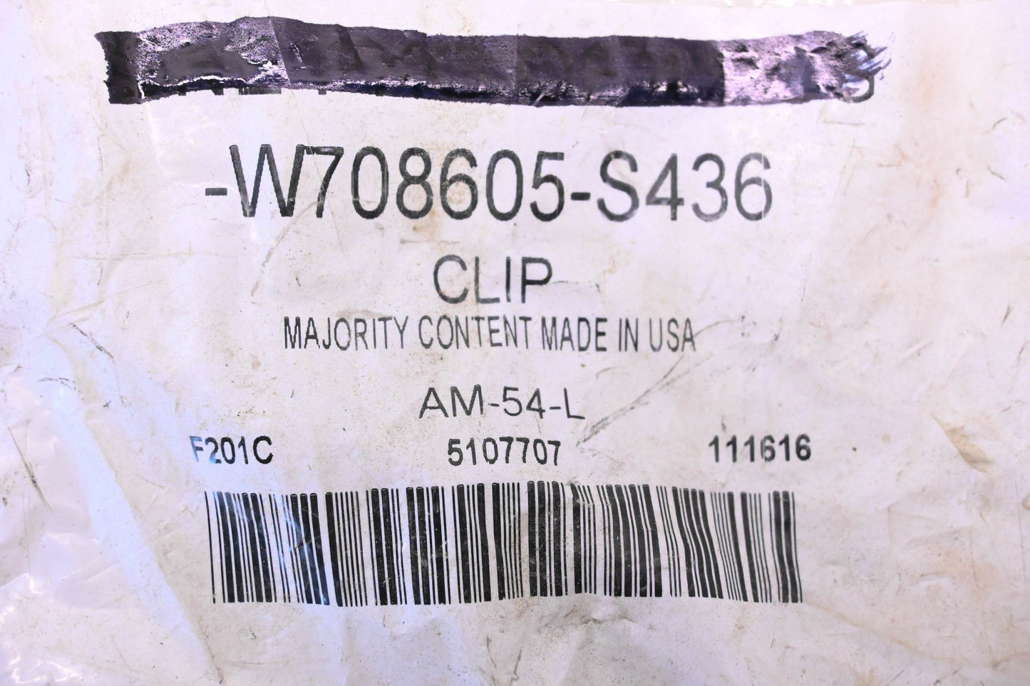 New OEM Ford W708605-S436 Retainer Mount Bolt Nut NOS