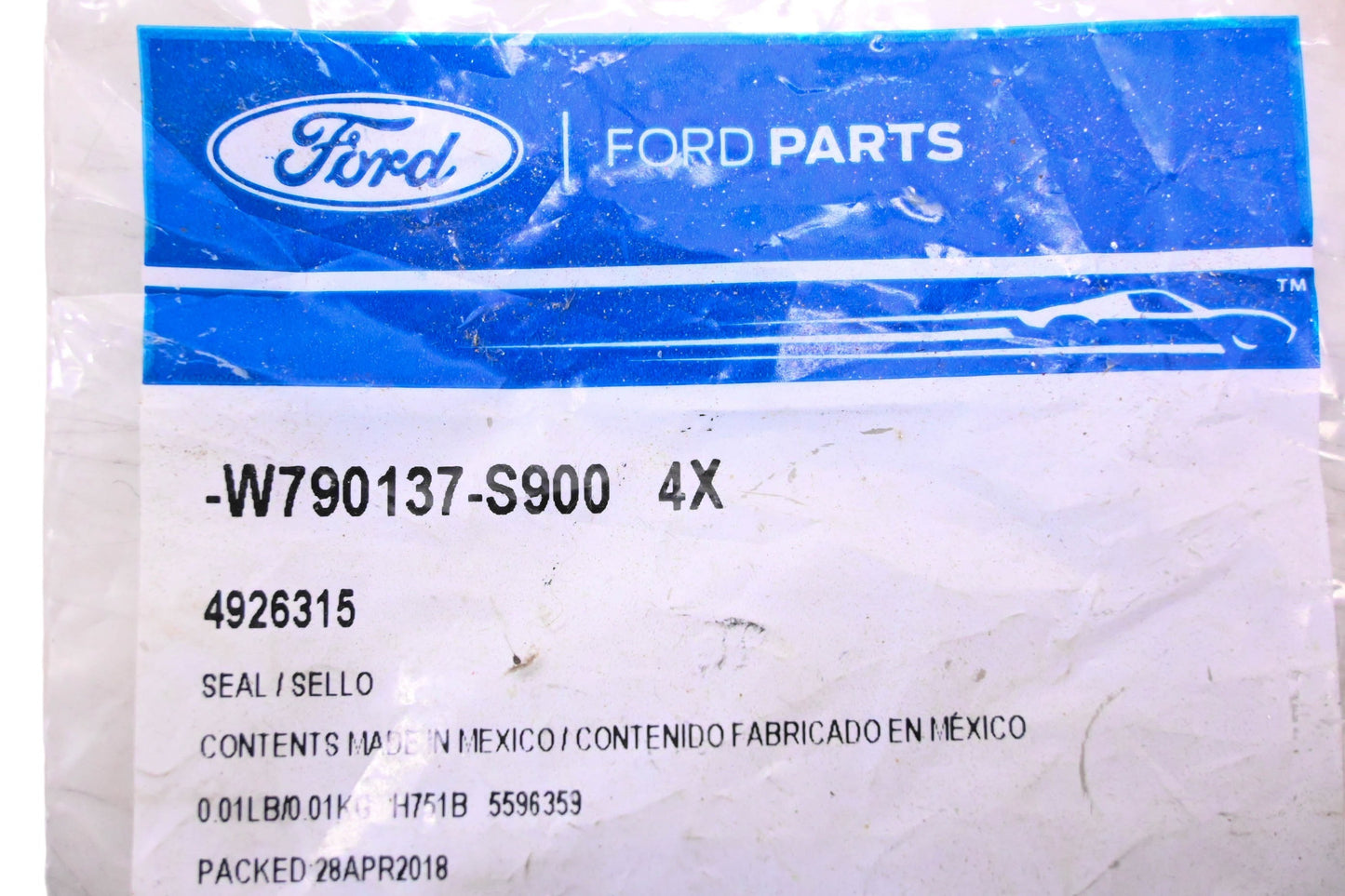 New OEM Ford W790137-S900, 4926315 Green Seals Qty 4 NOS
