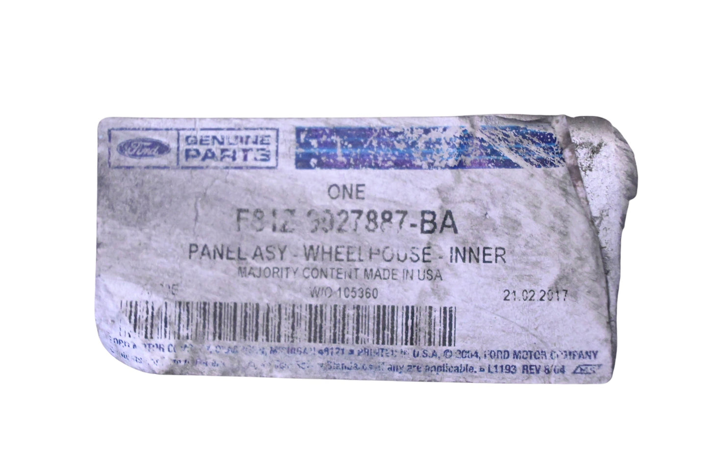 New OEM Ford F81Z-9927887-BA Black Wheelhouse Panel NOS