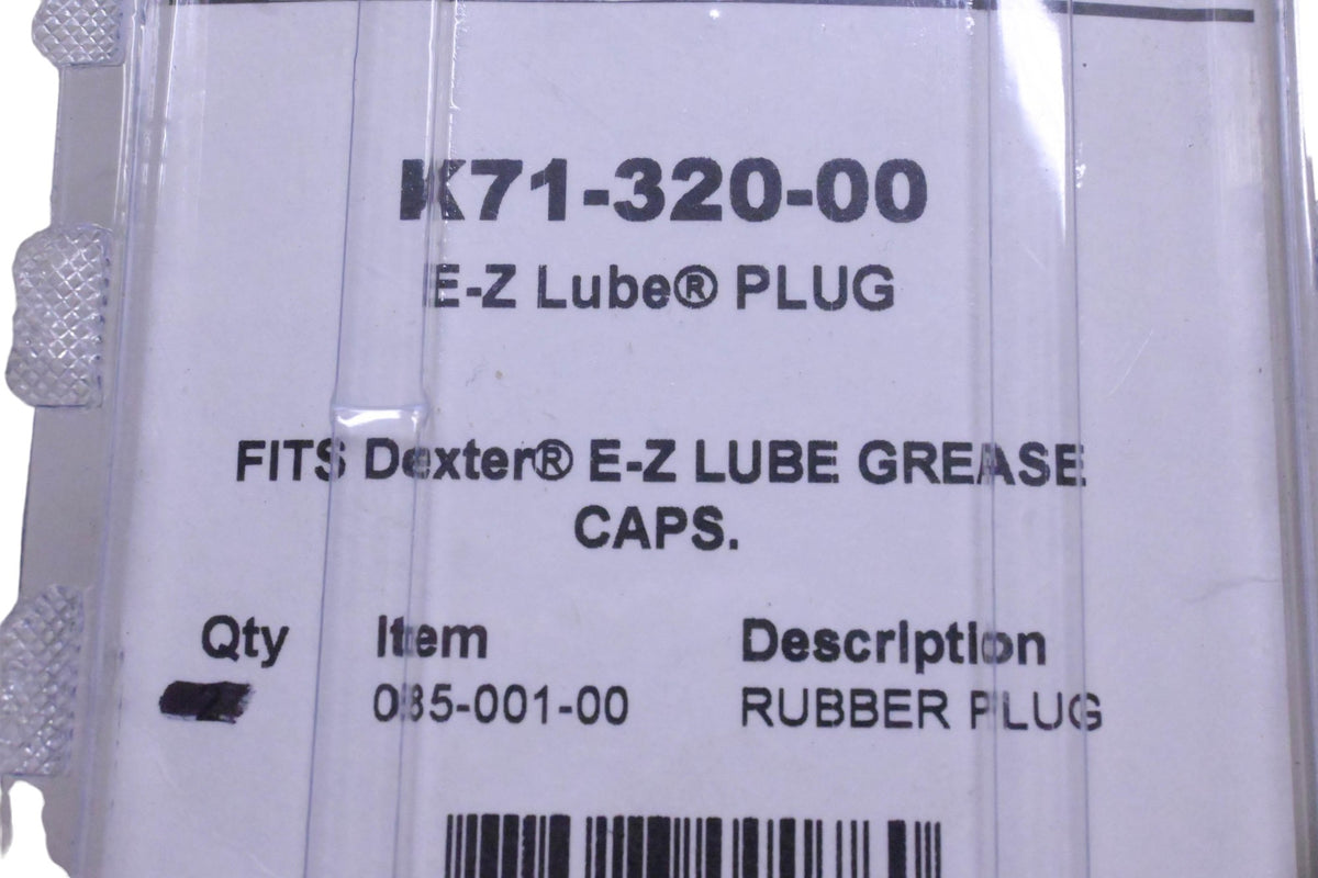 Dexter K71-320-00, 85-1, 085-001-00 Axle E-Z Lube Plug NOS