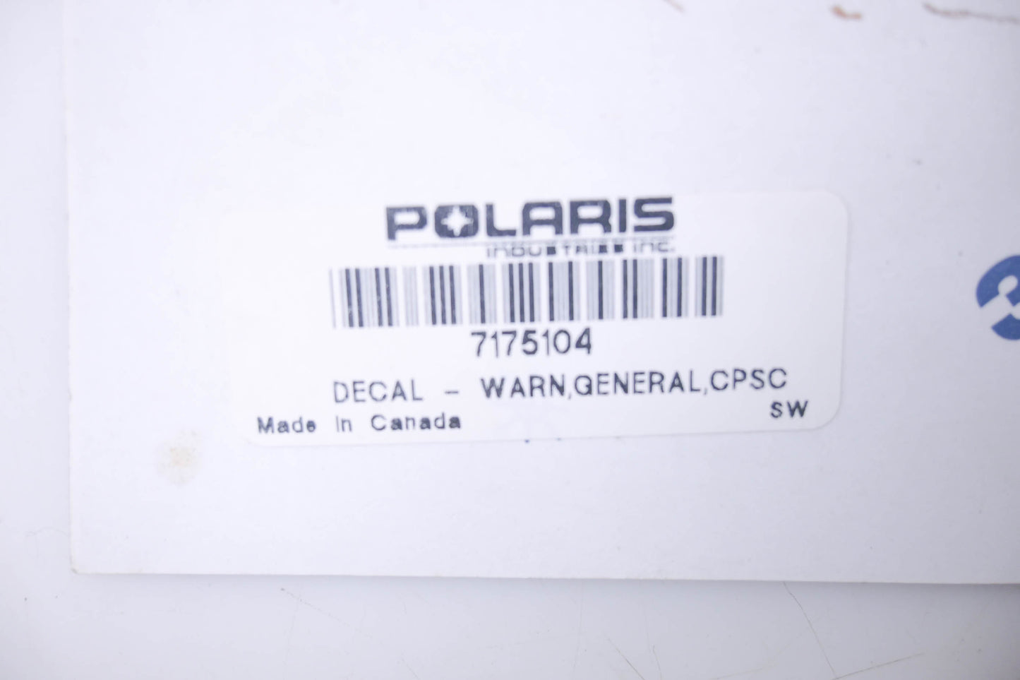 New OEM Polaris 7175104 Warning Decal NOS