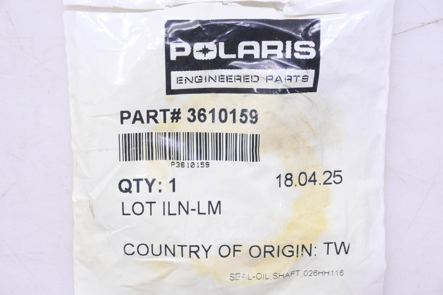 New OEM Polaris 3610159 Oil Shaft Seal NOS