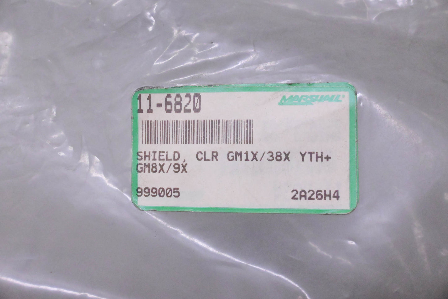 Gmax 11-6820, 999005, GM1X/38X YTH+ GM8X/9X Clear Shield NOS