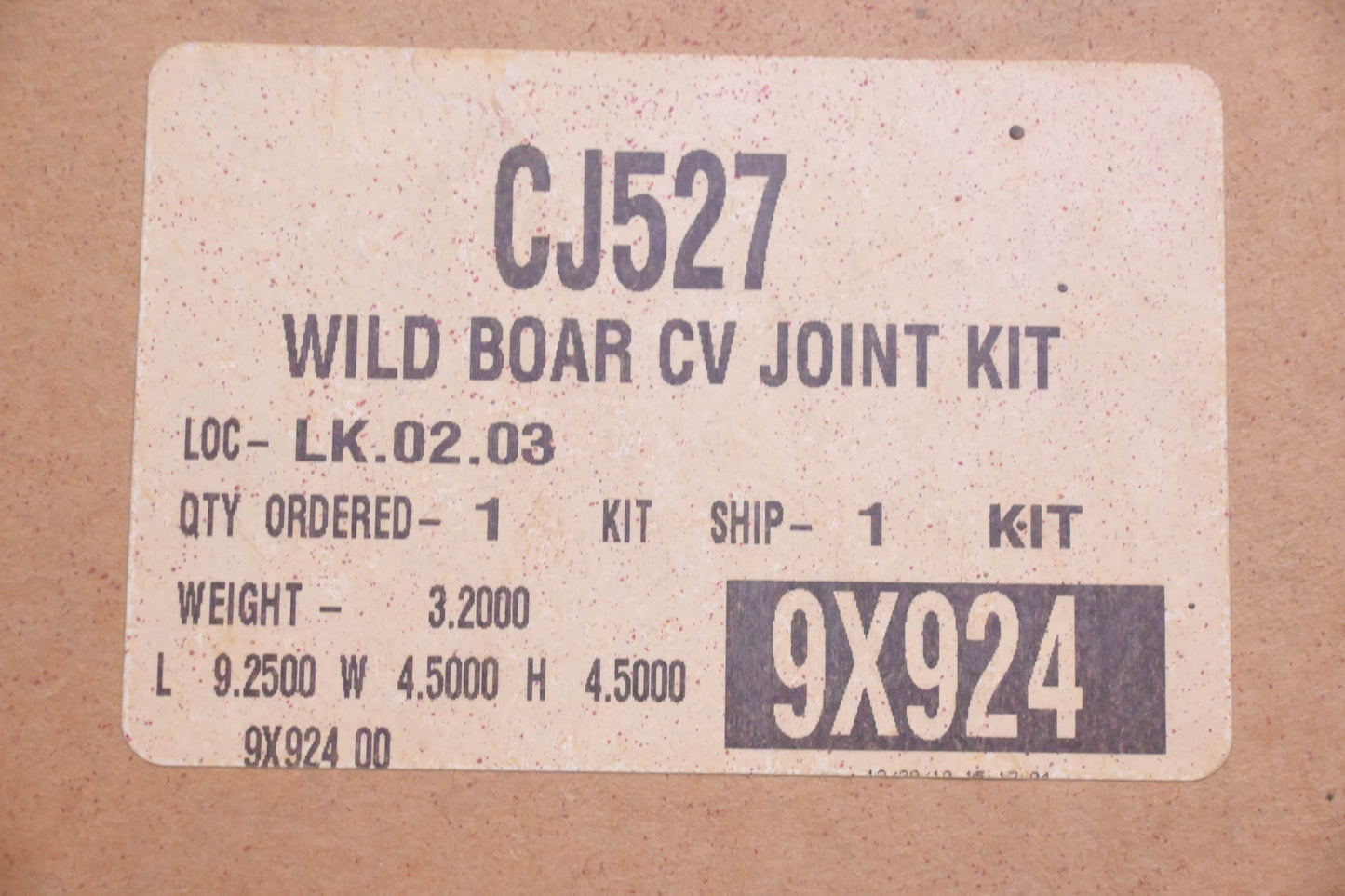 Wild Boar CJ527 Incomplete CV Joint Kit NOS