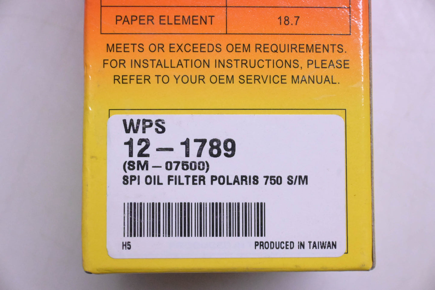 SPI SM-07500, 12-1789 Powersports Oil Filter NOS