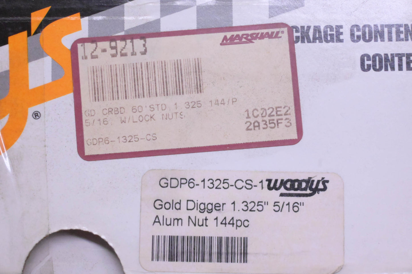 Woody's GDP6-1325-CS Gold Digger Traction Master 1.325" Studs with Nuts Qty 144 NOS
