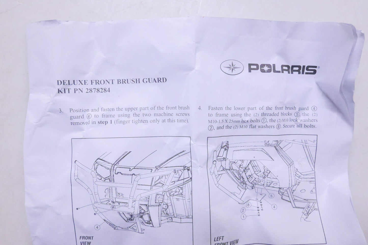 New OEM Polaris 2878284 Deluxe Front Brushguard NOS