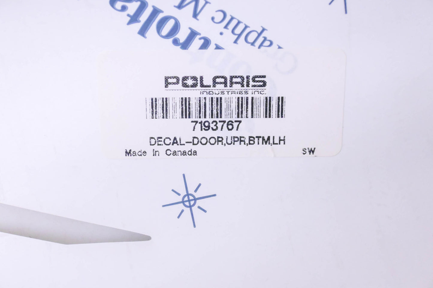 New OEM Polaris 7193767 Left Hand Door Decal NOS