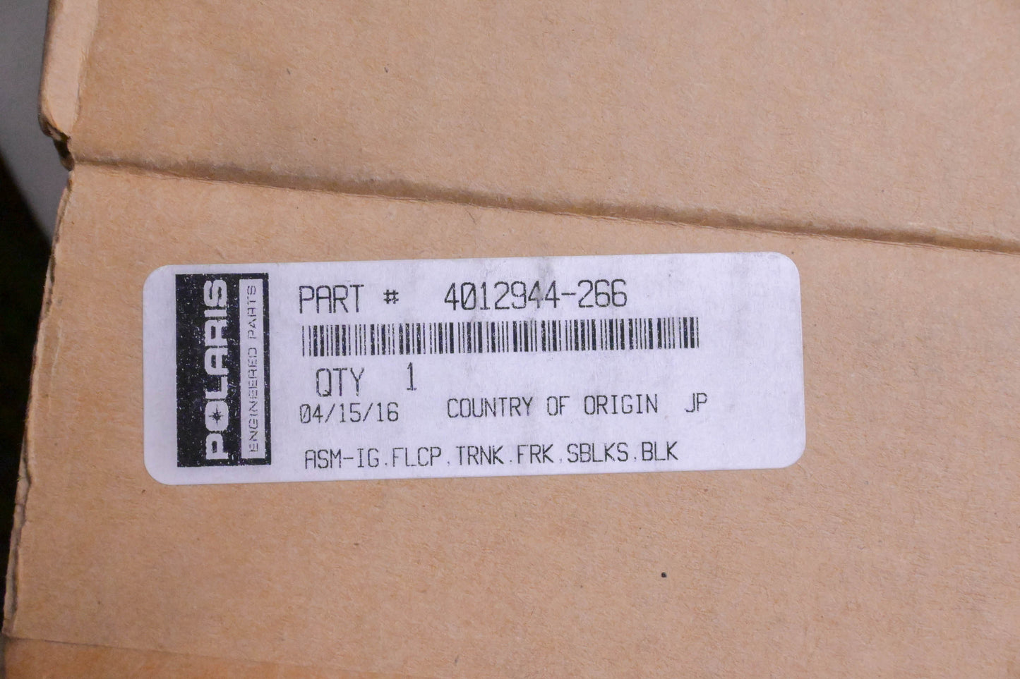 New OEM Polaris 4012944-266 Cruiser Black, Trunk Assembly NOS