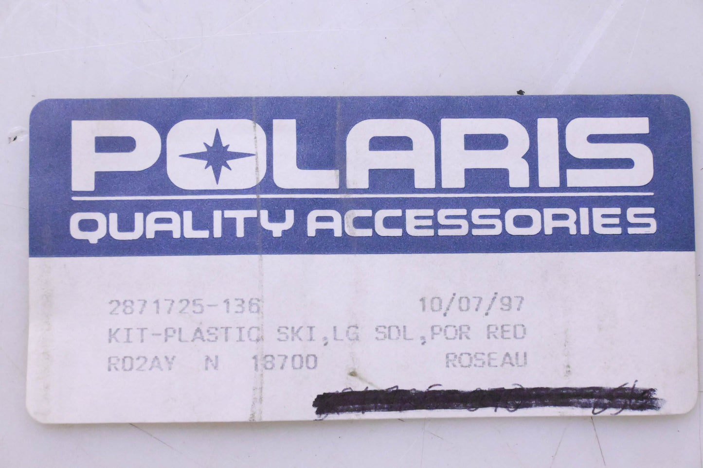 New OEM Polaris 1820506, 5432150, 2871725-136 Porsche Red Plastic Ski NOS